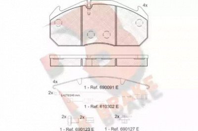 R BRAKE rb1040120 -  Комплект тормозных колодок, дисковый тормоз